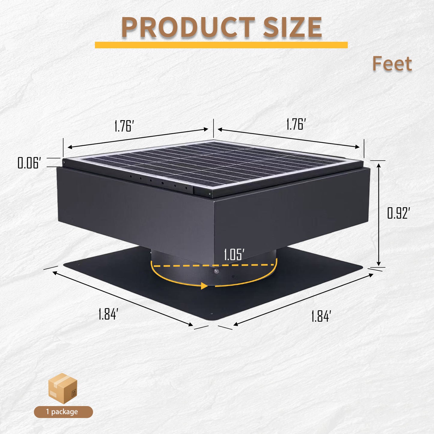 12" Solar Roof Vent Fan,40W Dual Power Attic Exhaust Fan with 3-Speed Remote & 25°C Auto Start,1200 CFM,MPPT Controller Solar Ventilator image 8