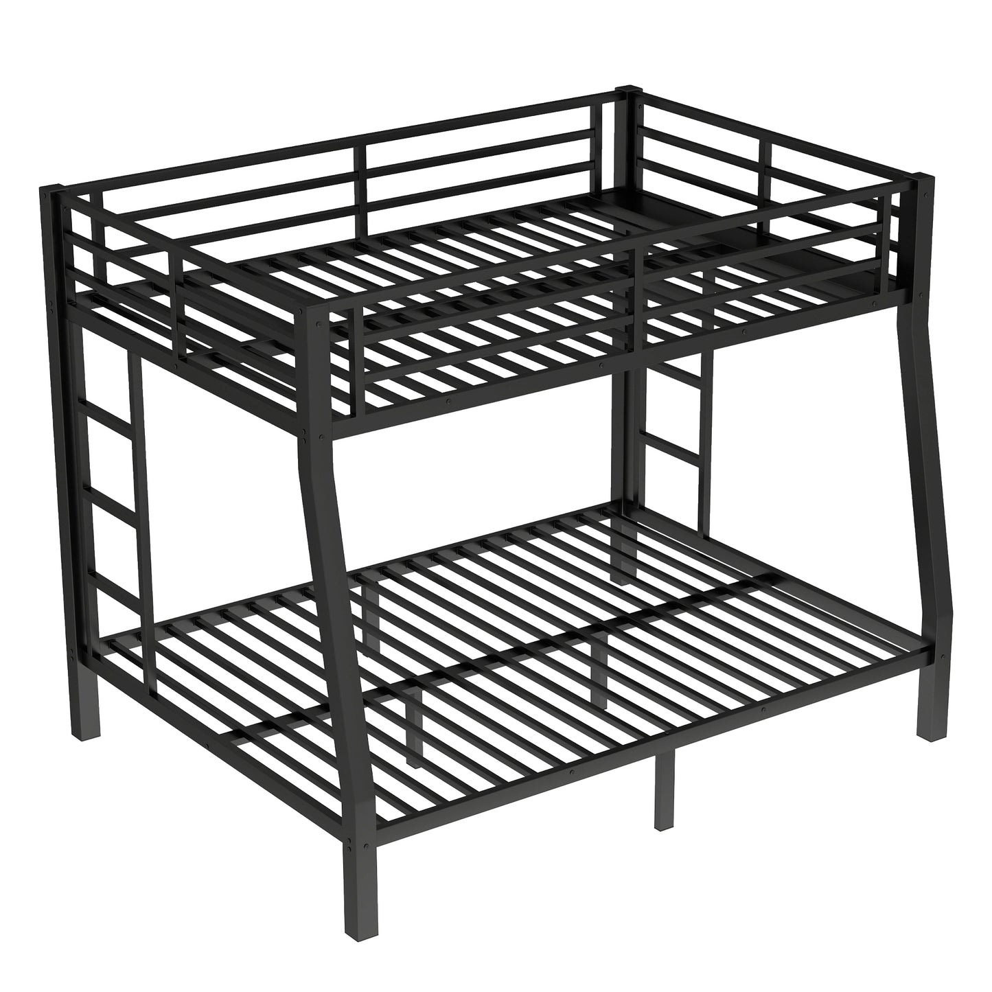 Metal Full XL over Queen Bunk Bed for Teens and Adults,Space-Saving/Noise Reduced/No Box Spring Needed,Black image 11