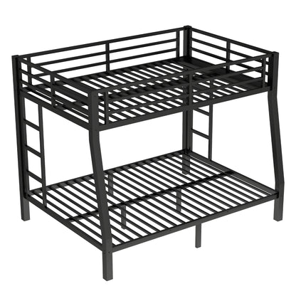 Metal Full XL over Queen Bunk Bed for Teens and Adults,Space-Saving/Noise Reduced/No Box Spring Needed,Black image 11