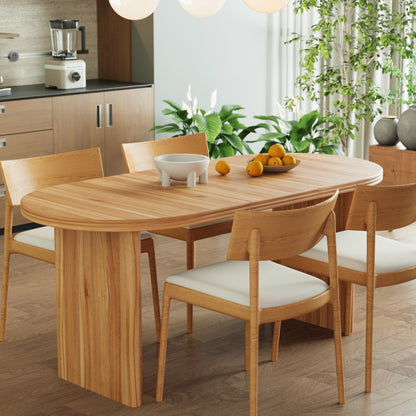 55.12"-70.87"Modern Extendable Dining Table with removable extension leaves,Mid-century modern style home table,Suitable for dining rooms, kitchens, and living rooms,Natural Walnut image 6