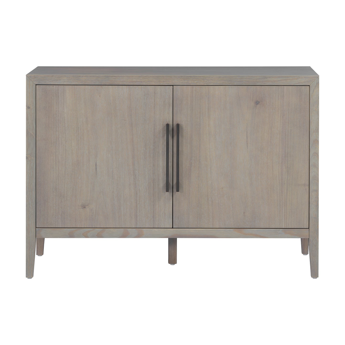 U_STYLE 47.25-Inch Farmhouse Sideboard with Pine Veneer and 2 Doors, Retro Buffet with Adjustable Feet, Minimalist Wooden Storage Cabinet with Metal Handles for Living Room, Kitchen image 10