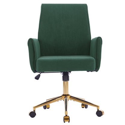 Mid-back liftable office chair, striped fabric, and ergonomically designed, is an excellent choice for working, studying or relaxing. The mid-back design provides a better sitting experience.Green image 11