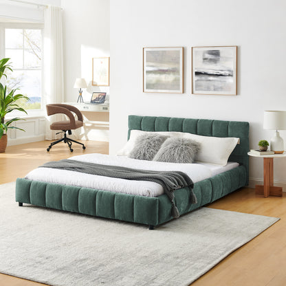 Queen Size Upholstered Bed,comfortable upholstered bed frame, Chenille fabric, with headboard and solid bed frame. With drawer for storage.-green(88.5''*68.5''*31'') image 4