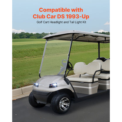 12 Volt Golf Cart LED Headlight Tail Light Kit For Club Car DS 1993-Up Models image 8