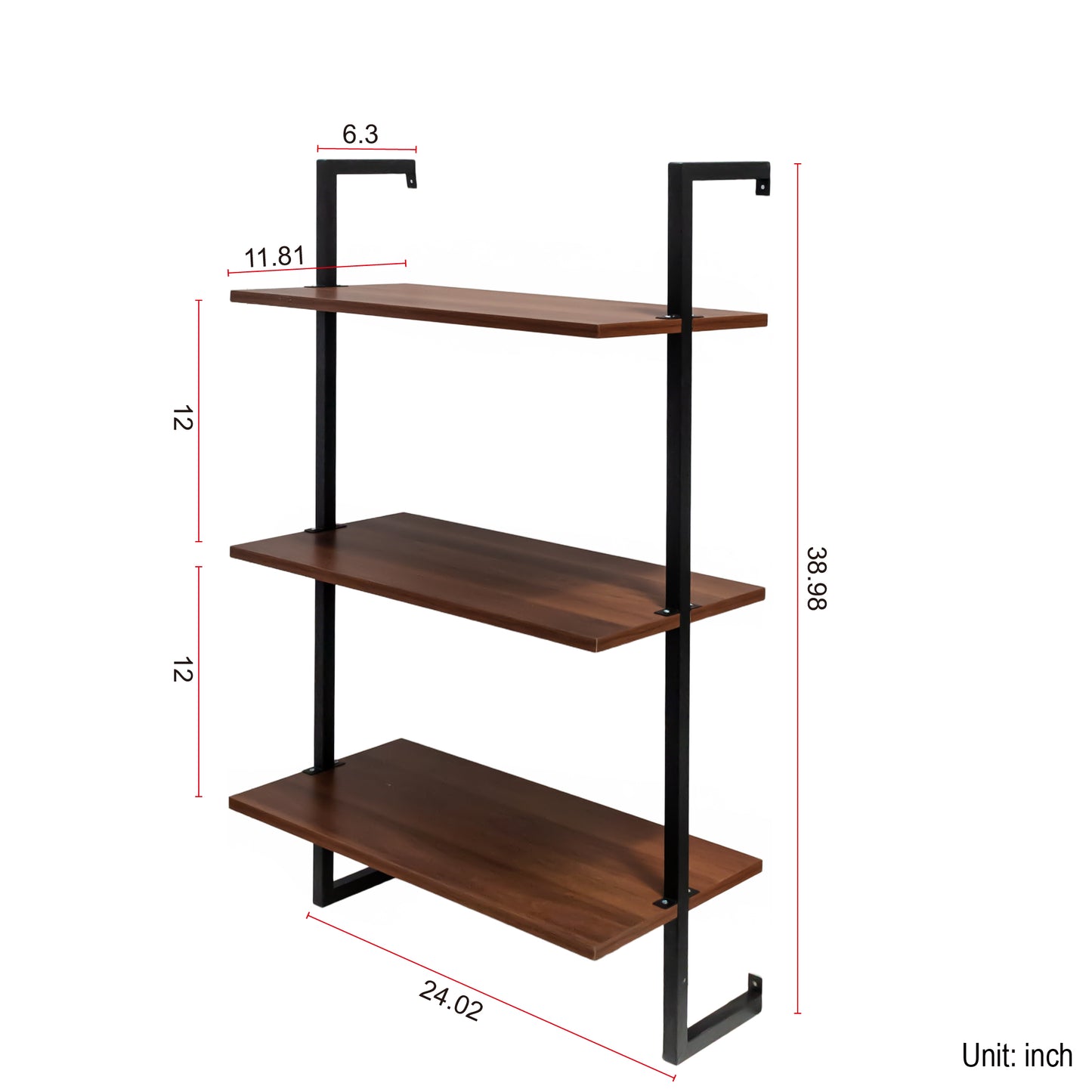 3 Tier and 2 Tier Bathroom Shelves Metal, Wood Hanging Storage Bookshelf image 9
