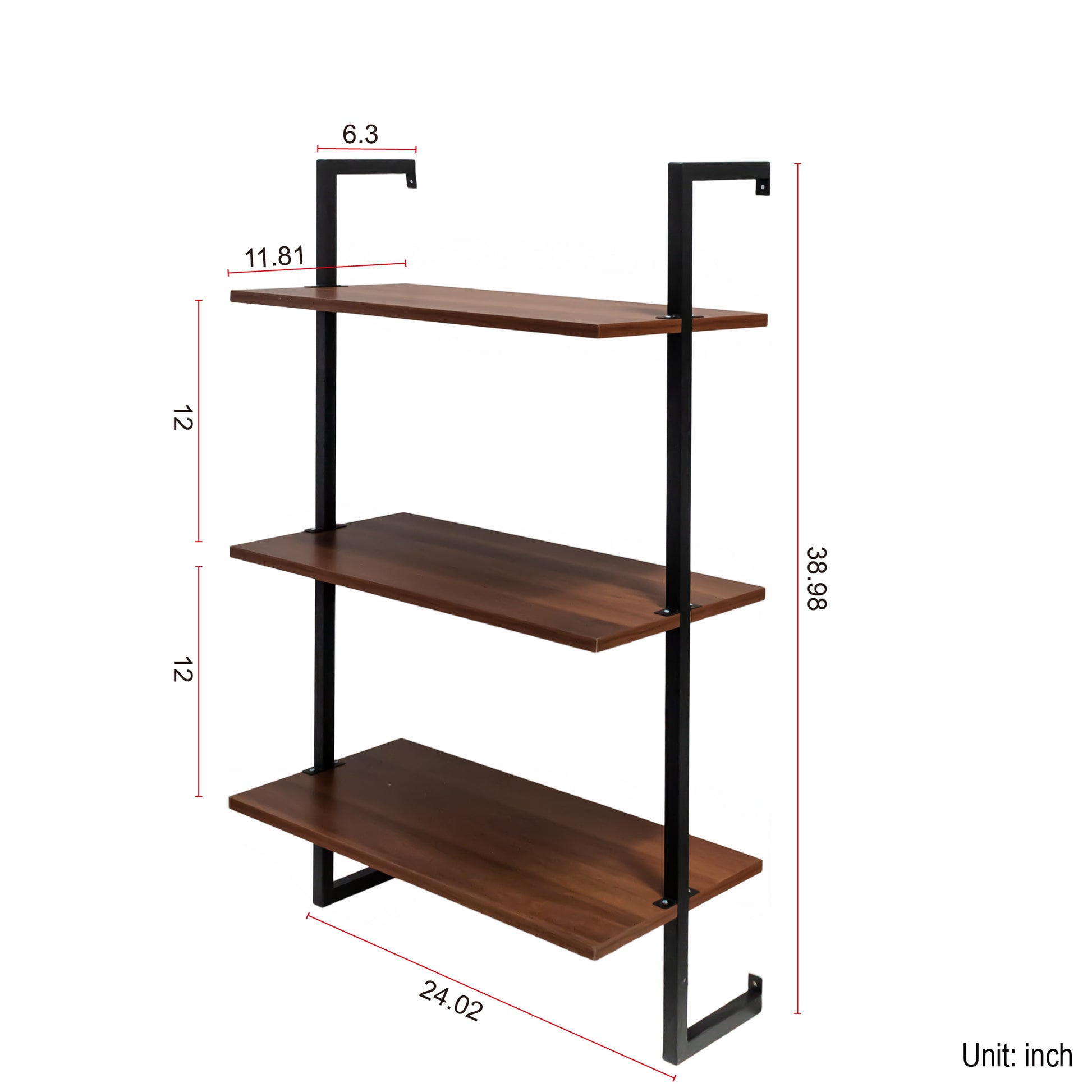 3 Tier and 2 Tier Bathroom Shelves Metal, Wood Hanging Storage Bookshelf image 9