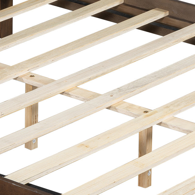 Queen Size Solid Wood Bed Accessories Package, Including Parts 2, 3, 4, 5, 6, 7, 10, 11, 12, 13, and Hardware, Walnut image 1