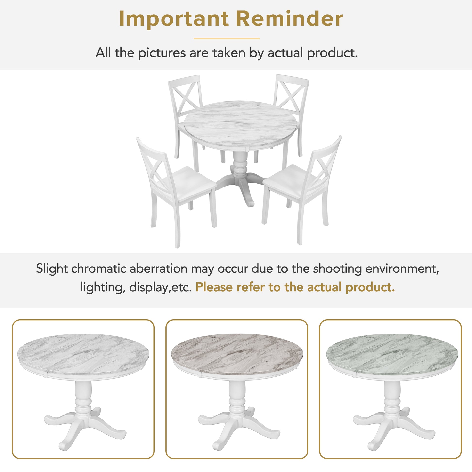 Orisfur. 5 Pieces Dining Table and Chairs Set for 4 Persons, Kitchen Room Solid Wood Table with 4 Chairs image 7
