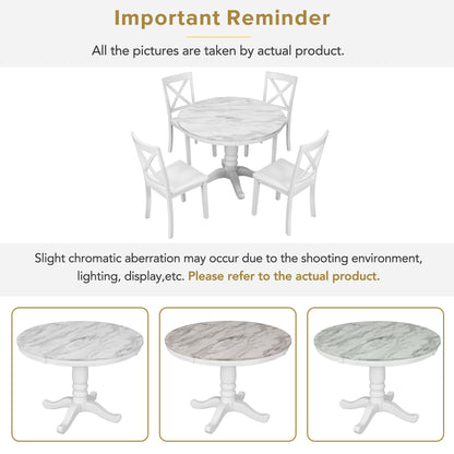 Orisfur. 5 Pieces Dining Table and Chairs Set for 4 Persons, Kitchen Room Solid Wood Table with 4 Chairs image 7