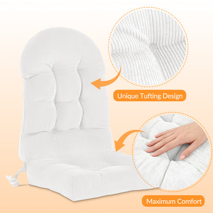 UV Resistant Indoor/Outdoor Chair Cushion - Waterproof Rocking & Adirondack Seat Pad with Elastic Back + 2 Anti-Slip Ties, Fade-Proof Design image 12