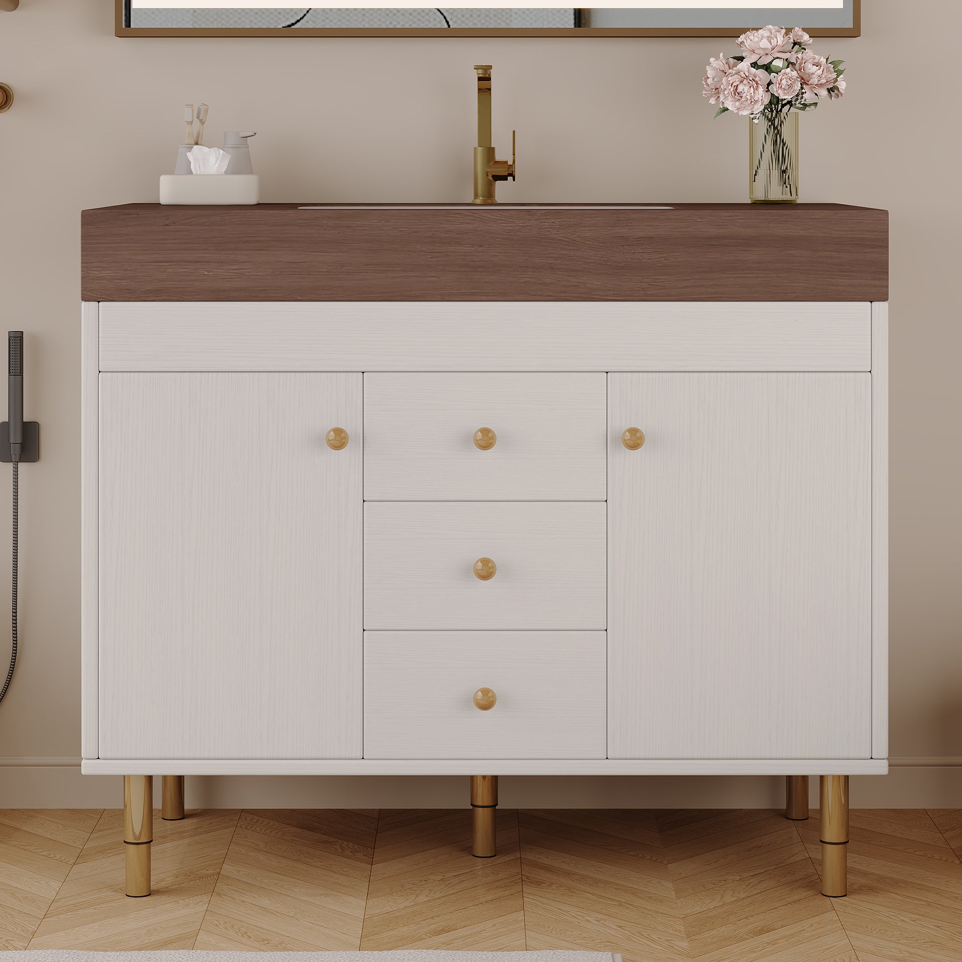 36 in Modern Free-standing Bathroom Vanity with Ceramic Sink & Ample Storage image 2
