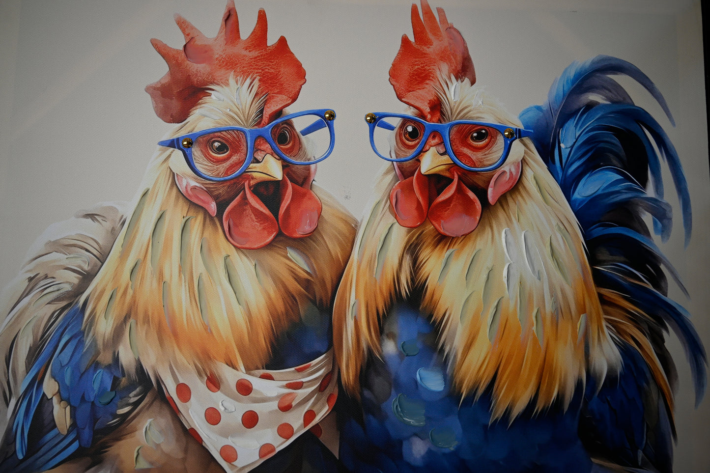 Farmhouse Rooster Wall Art, Rustic Chicken Pictures Wall Decor, Country Farm Coop Canvas Prints Painting, Framed Artwork for Kitchen Living Room Dining Room Bathroom Bedroom 24"x24" image 3