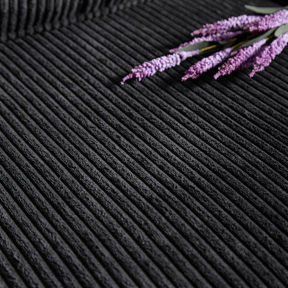 83.86"Corduroy Fabric sofa,Modern Compressed Couch,3-Seater Sofa, Furniture for Living Room,Bedroom,office,Black image 6