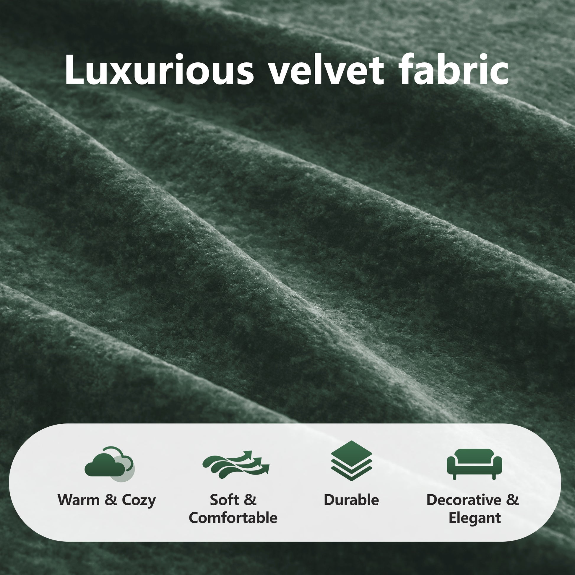 2-seater Tufted Sofa Couches With boneless Sofa,Soft Velvet Fabric,Bottom Anti-Slip Design,32D High Density Sponge,Ergonomic Design Bottom,No Assembly Required,Fits Living Rooms,Green image 8