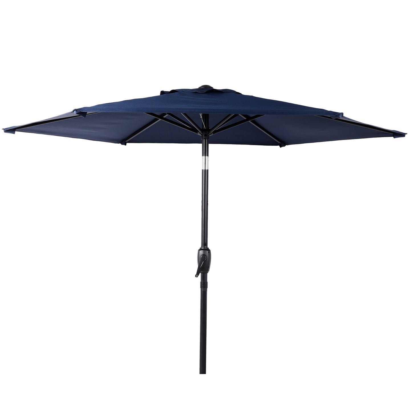 7.5 FT Patio Umbrella, Outdoor Market Yard Umbrella, Sun Shade Umbrella with Push Button Tilt and Crank Mechanism for Garden, Deck, Pool and Backyard, Not Include Umbrella Base, Blue image 2