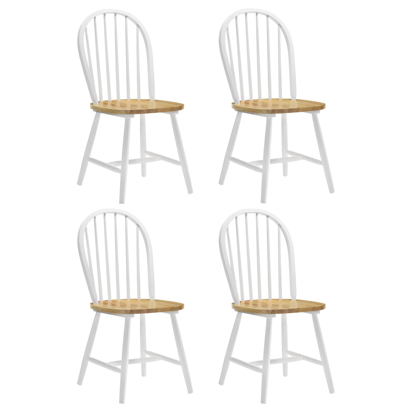 Natural Brown and White Spindle Back Side Chairs (Set of 4) image 2