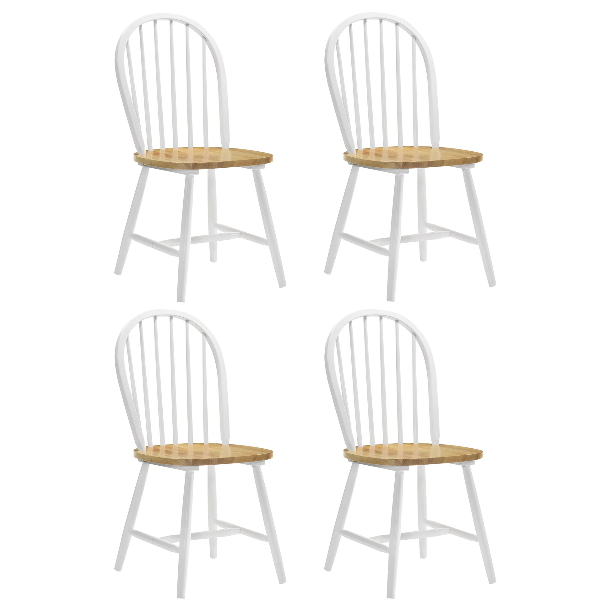 Natural Brown and White Spindle Back Side Chairs (Set of 4) image 2