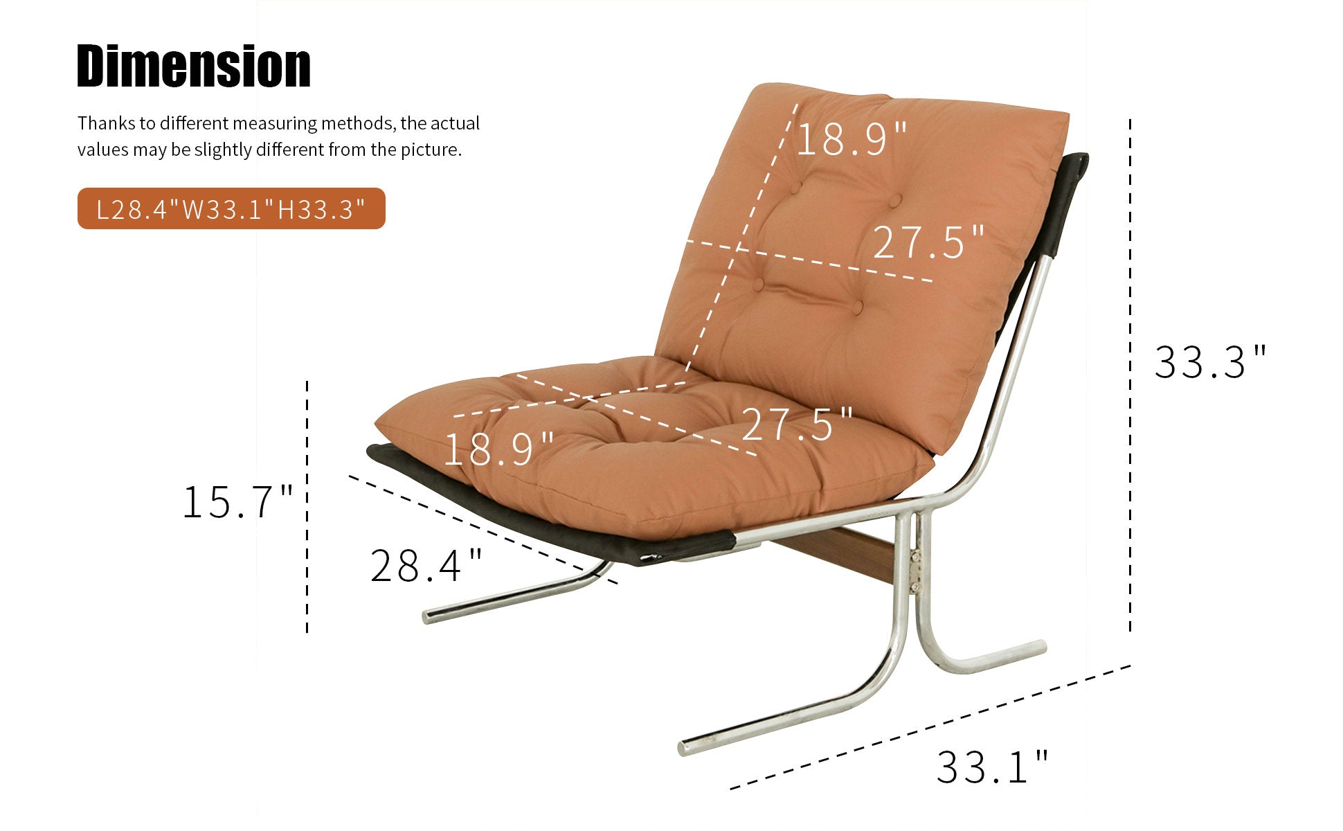 Leather Armchair, Modern Accent Chair High Back, Living Room Chairs with Metal Legs and Soft Padded, Sofa Chairs for Home Office,Bedroom,Dining Room (Brown-1pc) image 4