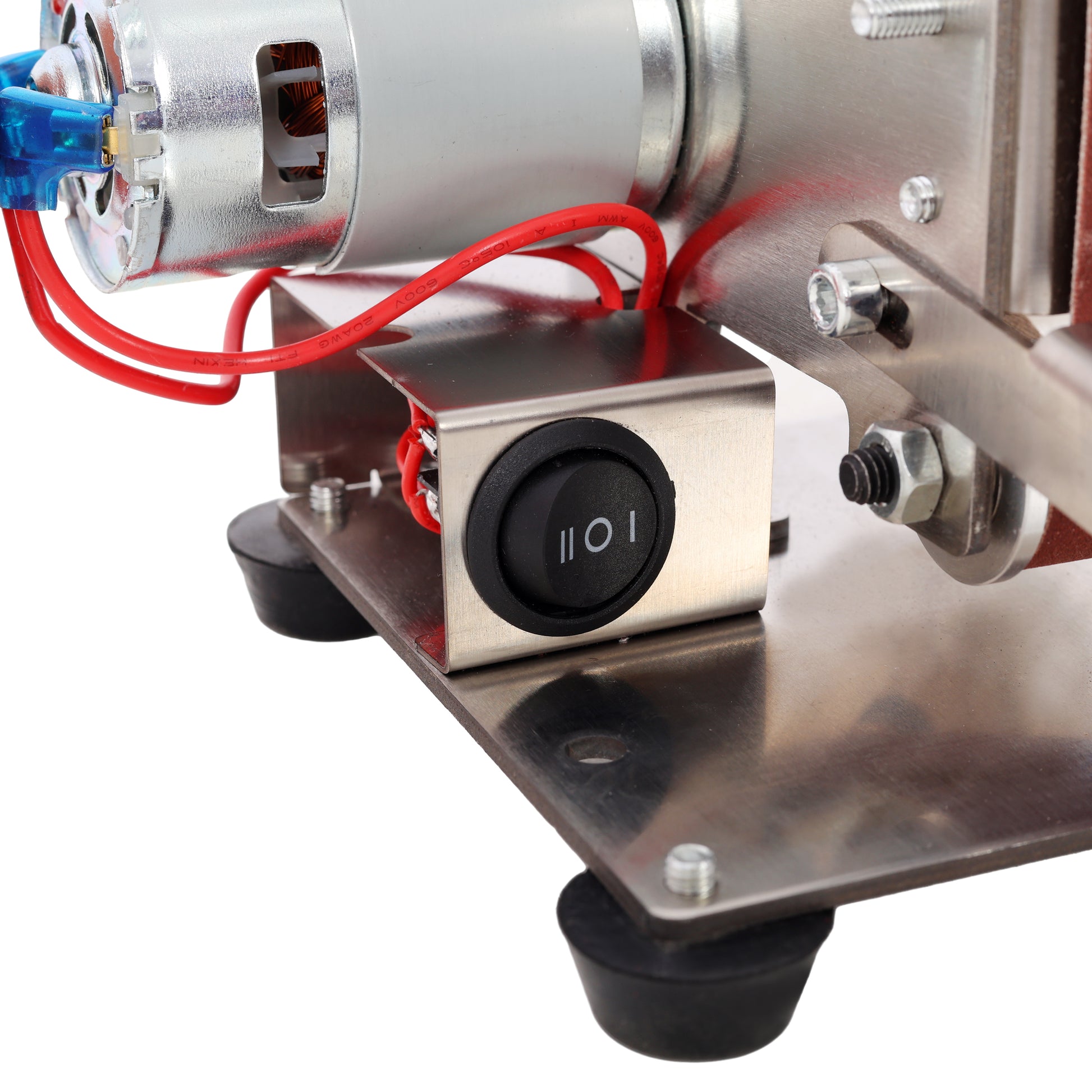 Mini Electric Belt-Sander Knife-Sharpener Sanding Machine 96W, Small Bench Grinder Kit 7 Speed Adjustable Power Polisher DIY Polishing Grinding Tool, Handcraft Jewelry image 8