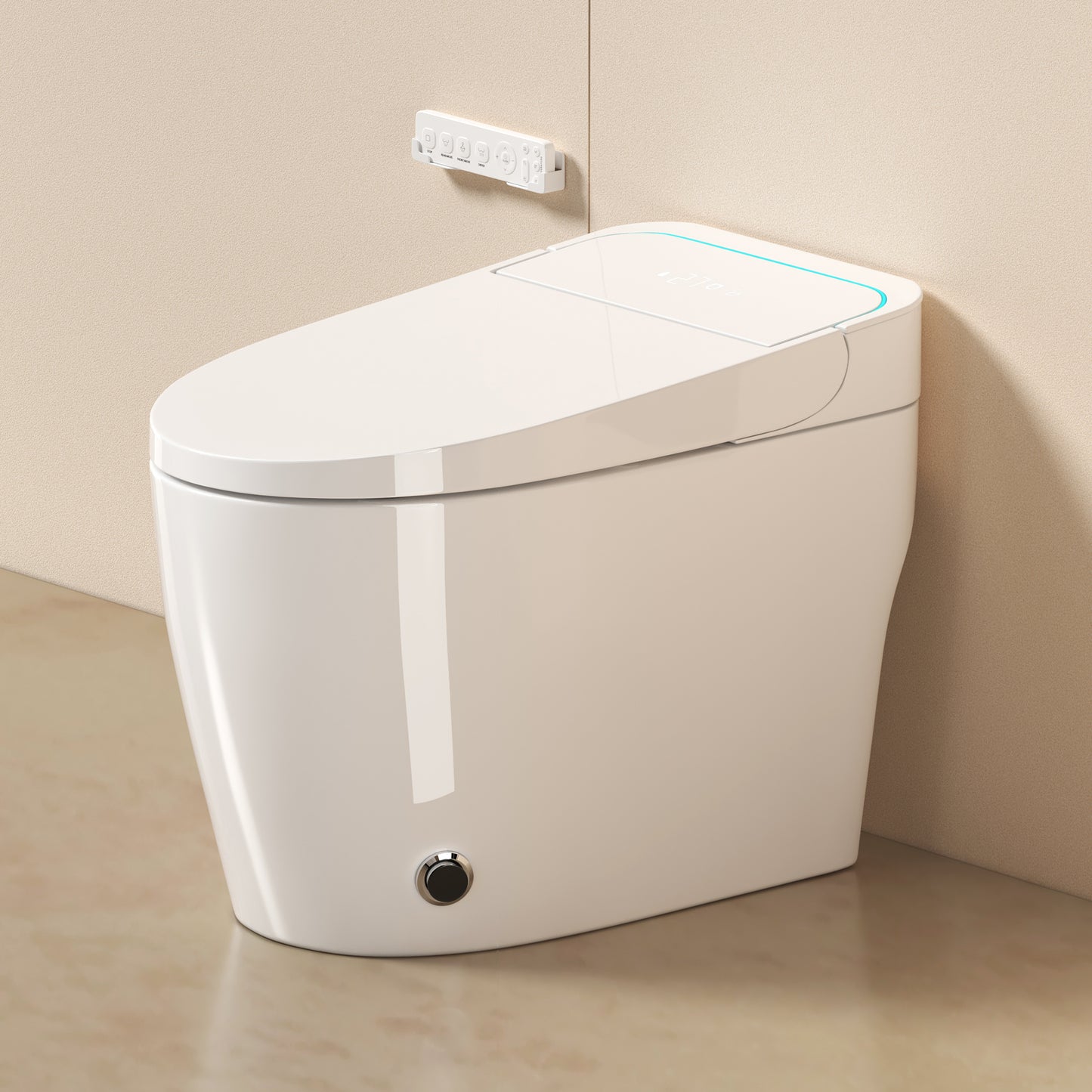 Unique Smart Toile, One Piece Toilet with Bidet Built In,Intelligent Toilet Auto Open/Close Seat. Bidet toilet with Dryer and Warm Water.WHITE image 2