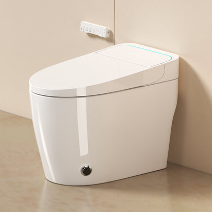 Unique Smart Toile, One Piece Toilet with Bidet Built In,Intelligent Toilet Auto Open/Close Seat. Bidet toilet with Dryer and Warm Water.WHITE image 2