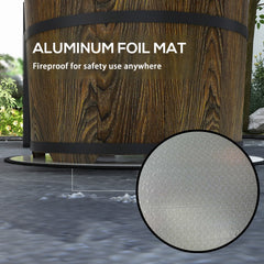 Outsunny Smokeless Fire Pit with Fireproof Mat, 20" Barrel Style Portable Wood Burning Firepit, Magnesium Oxide Low Smoke Camping Bonfire Stove for Backyard, Patio, Picnic, Brown