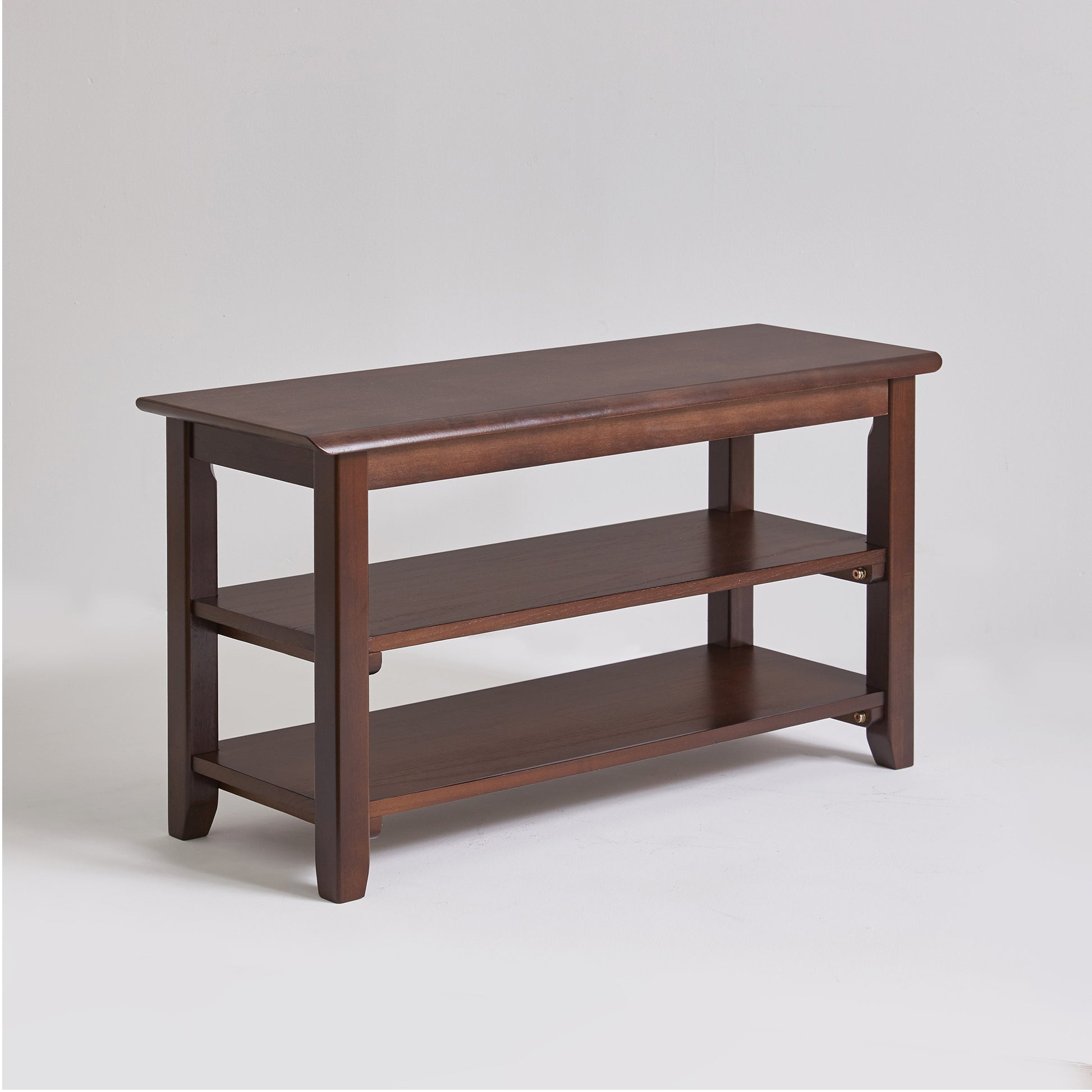 2-Tier Solid Wood Shoe Bench, Entryway Shoe Rack with Storage Shelves, Hallway Seat Bench for Shoes image 11