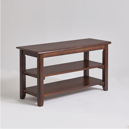 2-Tier Solid Wood Shoe Bench, Entryway Shoe Rack with Storage Shelves, Hallway Seat Bench for Shoes image 11