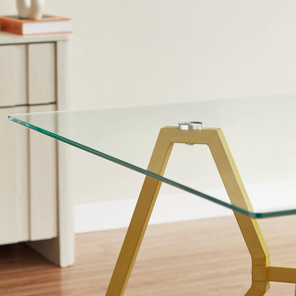 35.4-inch square tempered glass dining table, suitable for 2-4 people, space-saving small kitchen dining table, equipped with sturdy metal table legs,suitable for dining room, living room,Gold image 12