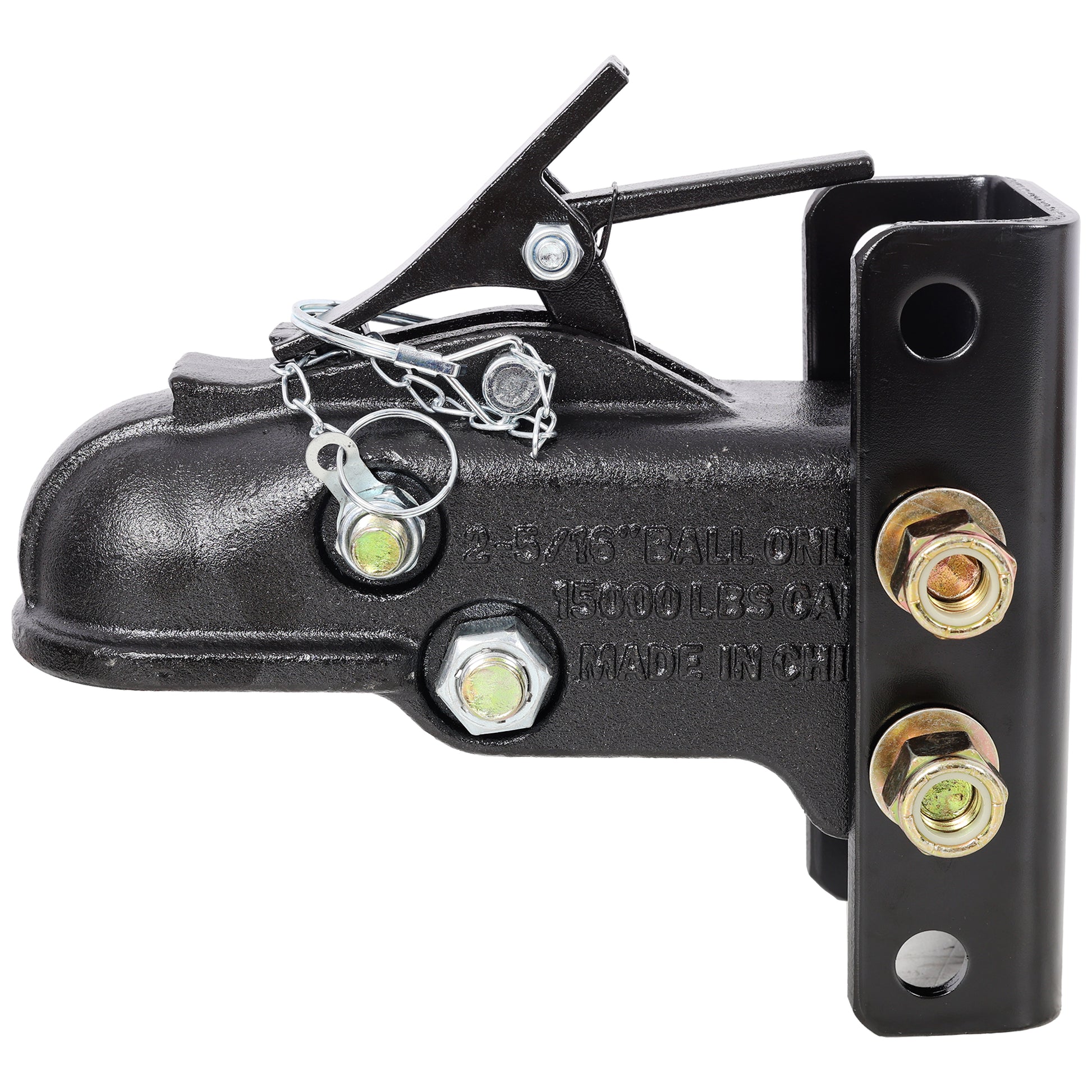 2-5/16 Inch Channel Mount Trailer Coupler, 15000 LBS Heavy Duty Hitch Ball Coupler with 3-Position Adjustable Channel Bracket & Complete Fasteners image 4