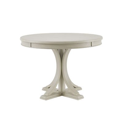 44" Round Dining Table, Solid Wood Finish Classic Design For Dining room, Antique Cream image 6
