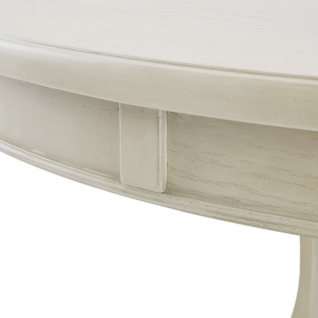 44" Round Dining Table, Solid Wood Finish Classic Design For Dining room, Antique Cream image 3