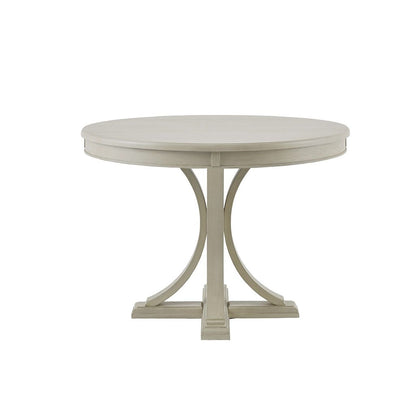 44" Round Dining Table, Solid Wood Finish Classic Design For Dining room, Antique Cream image 2