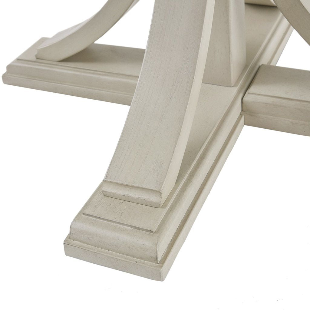44" Round Dining Table, Solid Wood Finish Classic Design For Dining room, Antique Cream image 4