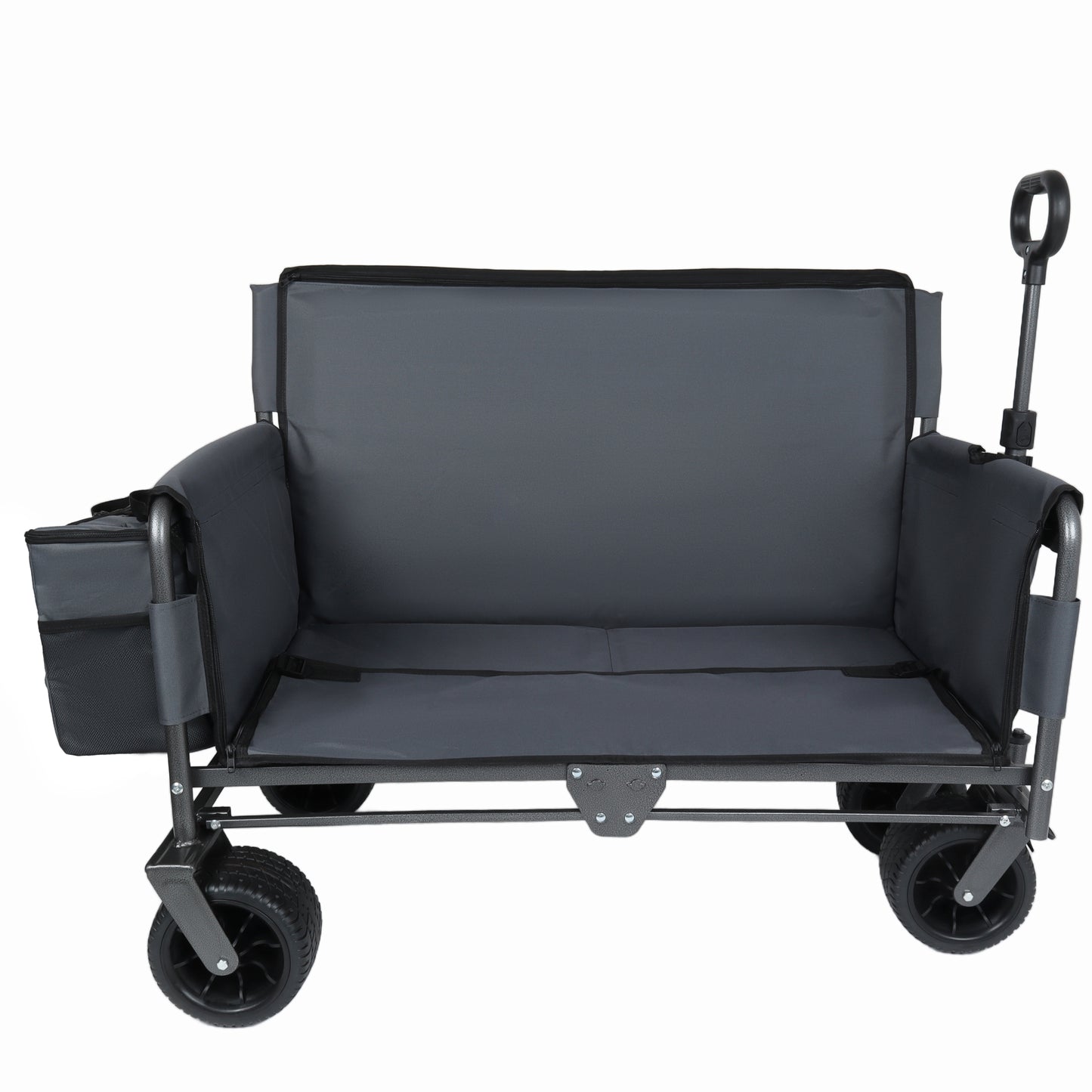 3-in-1 Folding Wagon Cart with Bench Seat & Storage patent protection - Includes 1 ice pack, 500lbs Heavy-Duty Utility Wagon, 180L Capacity All-Terrain Wheels for Camping, Beach, Sports, Garden, gray image 1