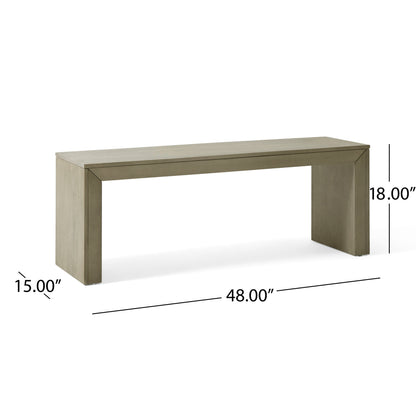 Acacia Wood Dining Bench, Light Gray Oak image 3
