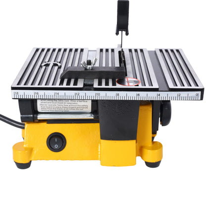 4" 90W Mini Table Saw Top Cut Off Miter Saw Multifunctional Desktop Saws w/ 3 Blades for Precision Cut Metal Wood Frame Molding image 2