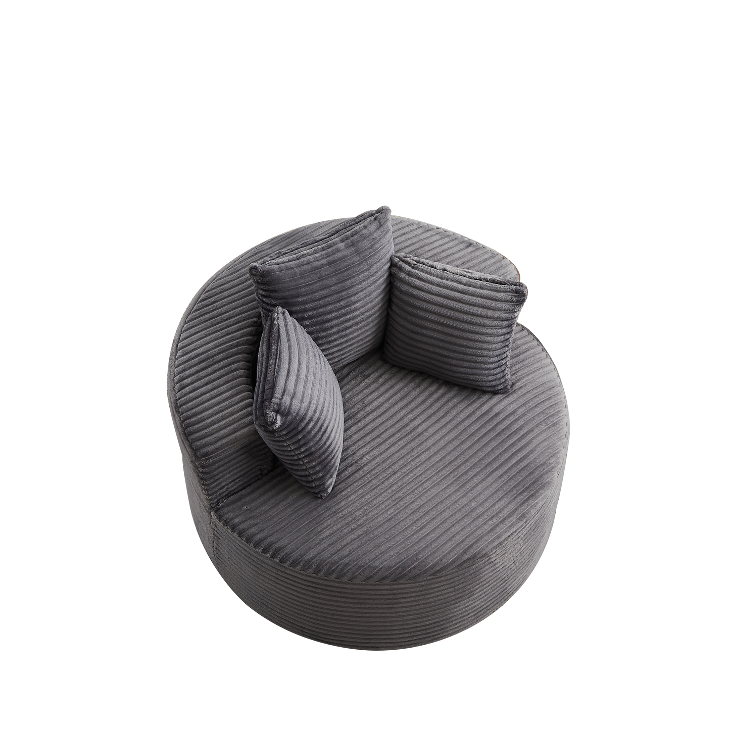43-inch round corduroy single sofa, comfortable lounge chair, comes with three pillows, minimalist design, perfect for bedrooms, lounges, game rooms, and living rooms image 9