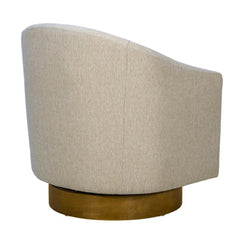 Upholstered Swivel Chair with Wood Base Natural See below