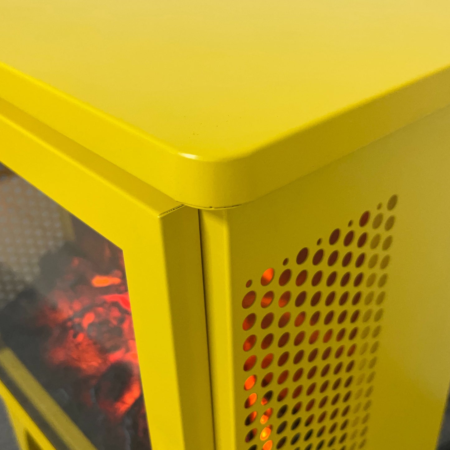 18 inch Freestanding Electric Fireplace Stove heater with 3D Flame effect,Lemon Yellow image 11