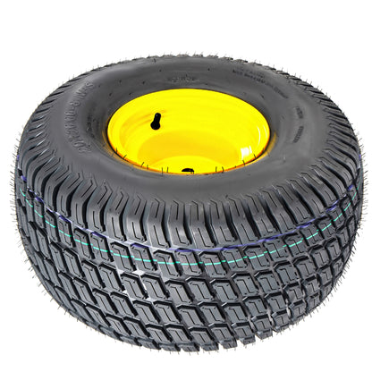 Set of 2 20x10.00-8 Lawn Mower Tires and Wheel Assembly, 4-Ply Tubeless Turf Tread Heavy Duty, 3.5" Centered Hub with 3/4" Bore and 3/16" Keyway, Yellow Steel Rim for Commercial Mowers, 1190 lbs Capac image 9
