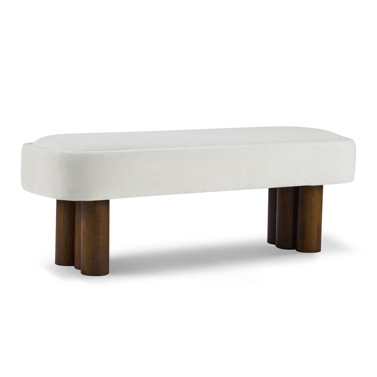 Indoor Beige Fabric Dining Bench with Walnut Color Legs, 51.57'L Upholstered Seating for Kitchen, Dining Room and Living Space,250lbs Capacity image 6