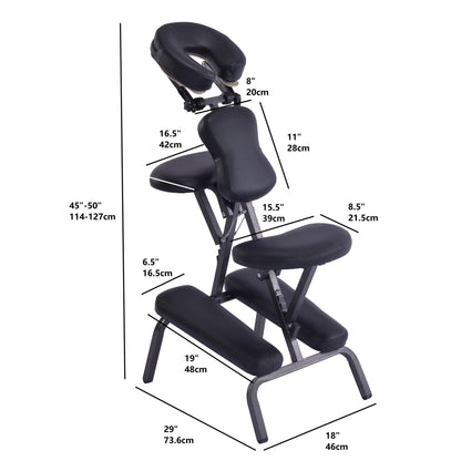 Portable Massage Chair for Tattoo and Spa with Adjustable Face Cradlewith Carrying Bag Ideal for Salon Use (BLACK) image 12