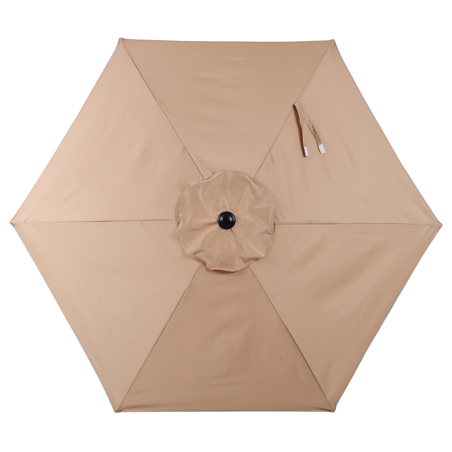 7.5 FT Patio Umbrella, Outdoor Market Yard Umbrella, Sun Shade Umbrella with Push Button Tilt and Crank Mechanism for Garden, Deck, Pool and Backyard, Not Include Umbrella Base, Brown image 10