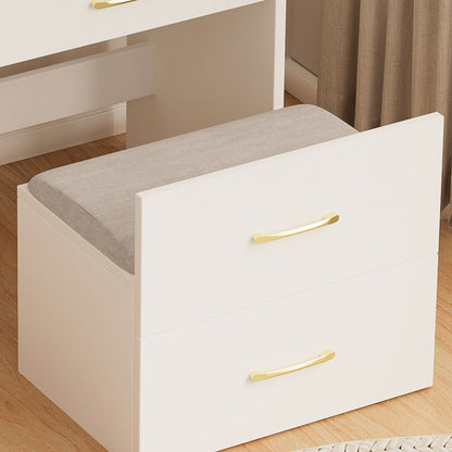 3 in 1 Vanity Desk with open Top Mirror,Small Make Up Vanity Set with Visible Glass Desktop,Compact Makeup Vanity with 3 Drawers,Dressing Table for Bedroom image 6