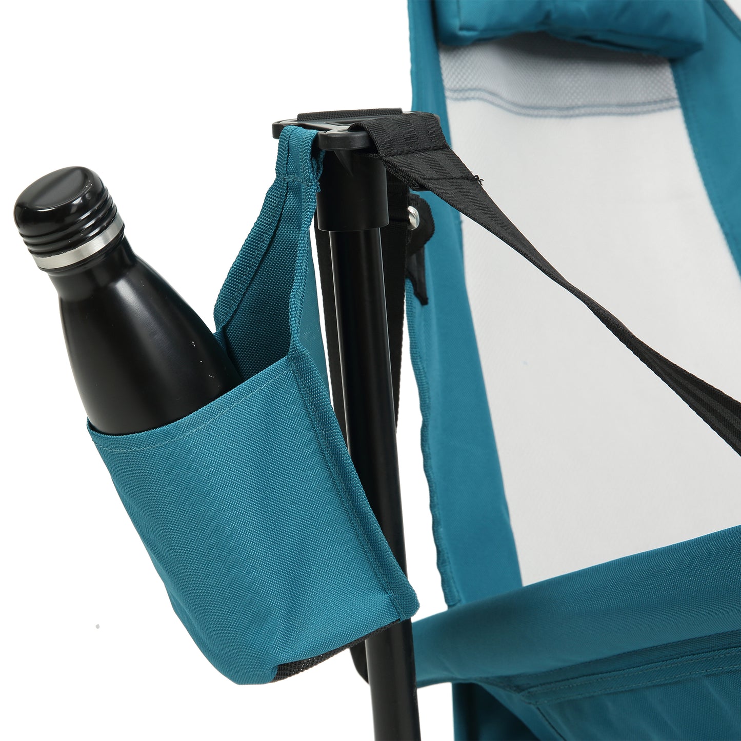 Hammock Camping Chair, Folding Portable Rocking Chair, Aluminum Alloy Adjustable Back Swinging Chair with Pillow Cup Holder, Recliner with Carry Bag for Outdoor Travel Lawn Backyard, Blue (2pcs) image 3