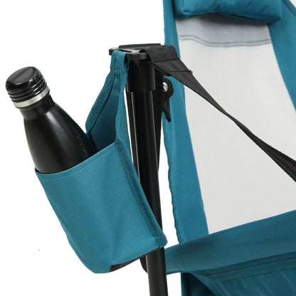 Hammock Camping Chair, Folding Portable Rocking Chair, Aluminum Alloy Adjustable Back Swinging Chair with Pillow Cup Holder, Recliner with Carry Bag for Outdoor Travel Lawn Backyard, Blue (2pcs) image 3