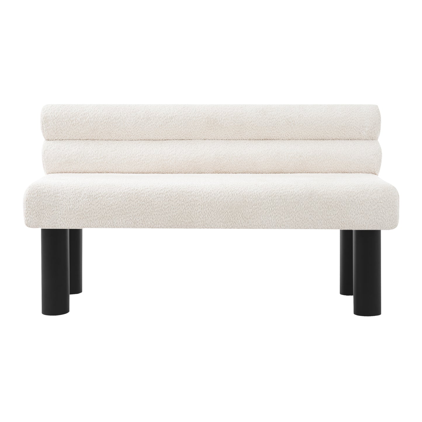 Upholstered Dining Bench, End of Bed, Entryway Bench, Ottoman for Dining Room, Bedroom, Living Room, Rubber Wood Leg 300 LBS Support, Beige image 7