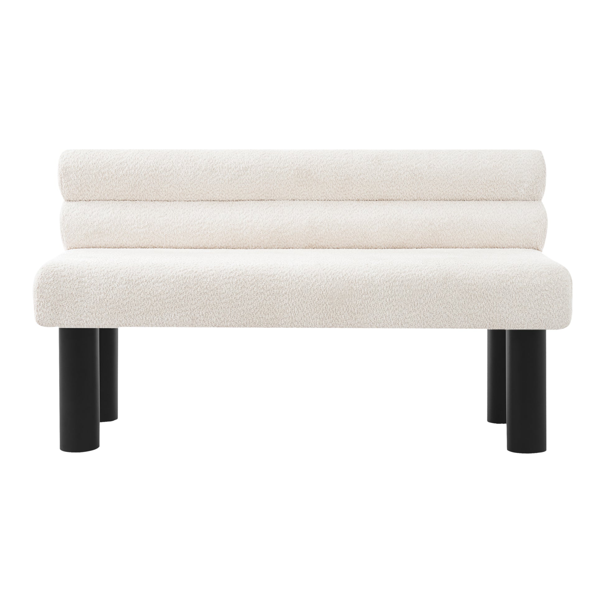 Upholstered Dining Bench, End of Bed, Entryway Bench, Ottoman for Dining Room, Bedroom, Living Room, Rubber Wood Leg 300 LBS Support, Beige image 7