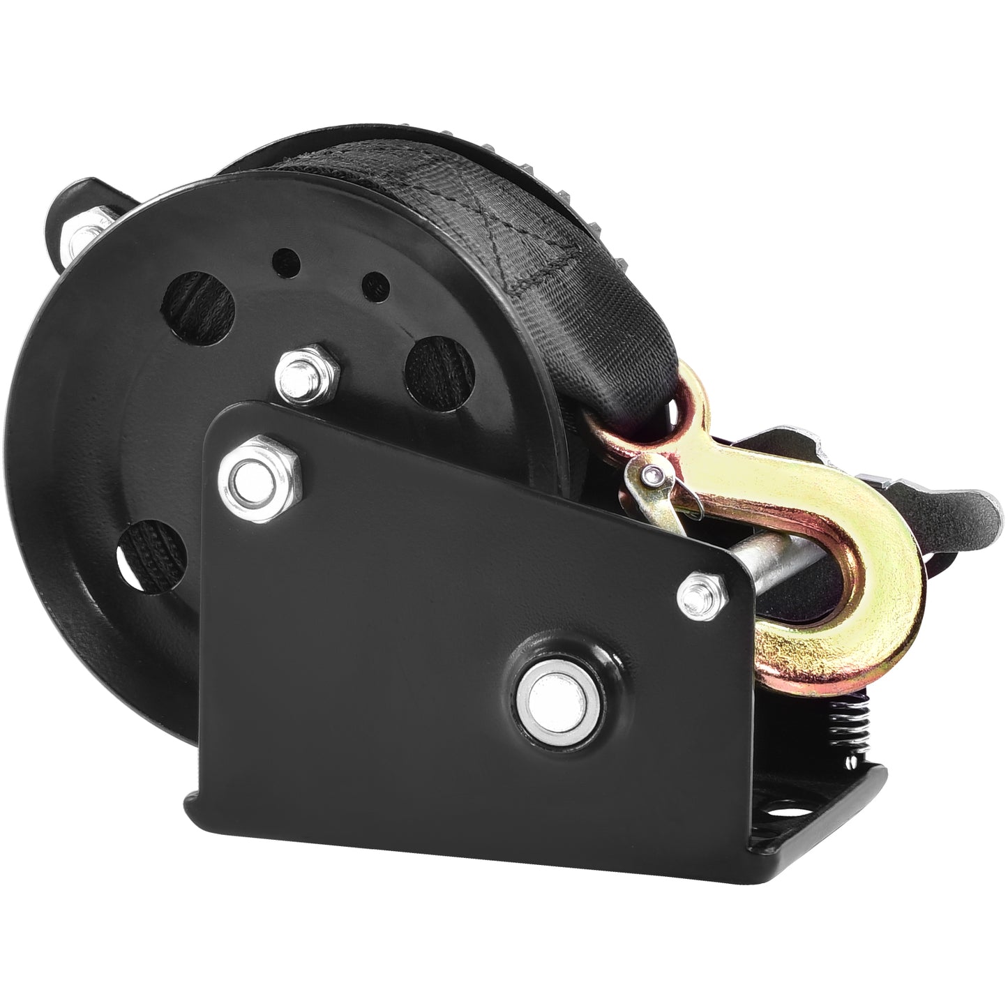 Hand Winch, 1200 lbs Pulling Capacity, Boat Trailer Winch Heavy Duty Rope Crank with 23 ft Polyester Strap and Two-Way Ratchet, Manual Operated Hand Crank Winch for Trailer, Boat or ATV Towing image 4